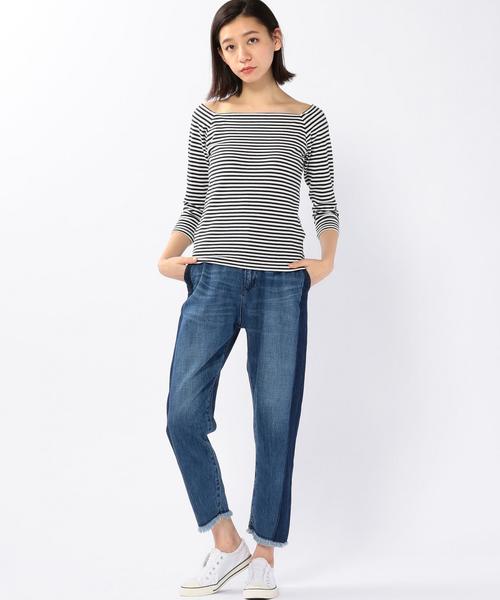 coen(コーエン)の「USAコットンフレイドヘムイージーデニムパンツ(デニムパンツ・レディース・コバルトブルー・LARGE/MEDIUM)」の10枚目の写真