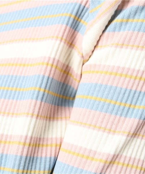 VENCEEXCHANGE(ヴァンスエクスチェンジ)の「マルチボーダーオフショル7分袖 (ニット/セーター・レディース・ピンク/イエロー/ネイビー・MEDIUM)」の10枚目の写真