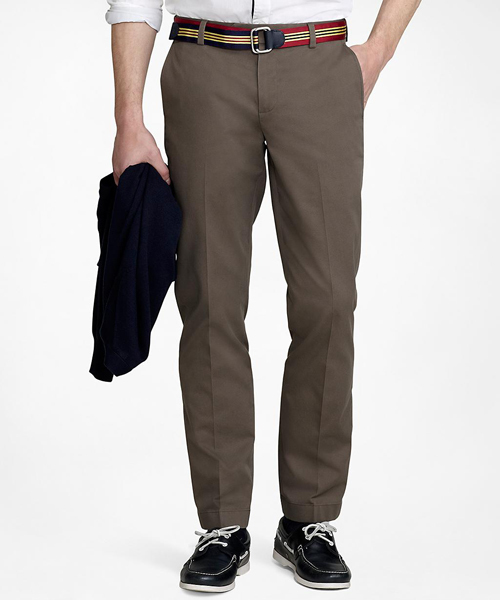 Brooks Brothers ブルックスブラザーズ の コットン アドバンテージチノ プレーンフロント カジュアルパンツ Milano 洗濯機使用可 チノパンツ Wear