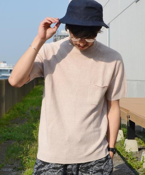 SHIPS(シップス)の「SC: 17SS "SAFILIN" リネン ニット Tシャツ■(Tシャツ/カットソー・メンズ・ベージュ/ネイビー/グリーン/グレー/ピンク/ブルー/ライトカーキ・SMALL/X-LARGE/MEDIUM/LARGE)」の7枚目の写真