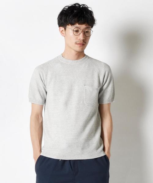 SHIPS(シップス)の「SC: 17SS "SAFILIN" リネン ニット Tシャツ■(Tシャツ/カットソー・メンズ・ベージュ/ネイビー/グリーン/グレー/ピンク/ブルー/ライトカーキ・SMALL/X-LARGE/MEDIUM/LARGE)」の8枚目の写真