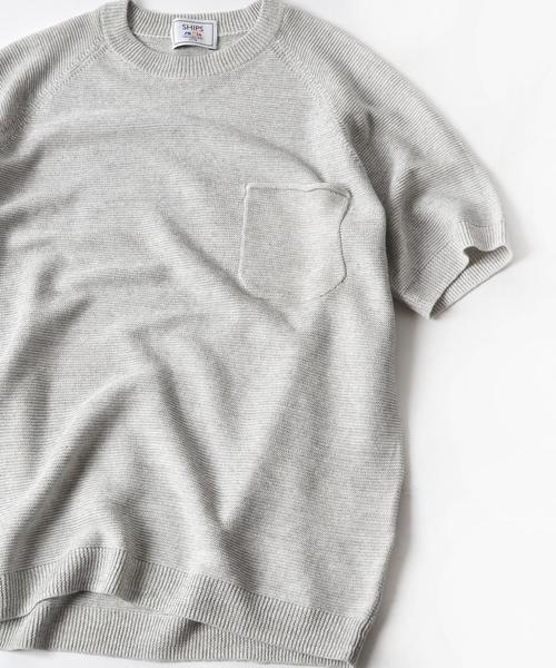 SHIPS(シップス)の「SC: 17SS "SAFILIN" リネン ニット Tシャツ■(Tシャツ/カットソー・メンズ・ベージュ/ネイビー/グリーン/グレー/ピンク/ブルー/ライトカーキ・SMALL/X-LARGE/MEDIUM/LARGE)」の11枚目の写真