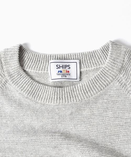 SHIPS(シップス)の「SC: 17SS "SAFILIN" リネン ニット Tシャツ■(Tシャツ/カットソー・メンズ・ベージュ/ネイビー/グリーン/グレー/ピンク/ブルー/ライトカーキ・SMALL/X-LARGE/MEDIUM/LARGE)」の12枚目の写真