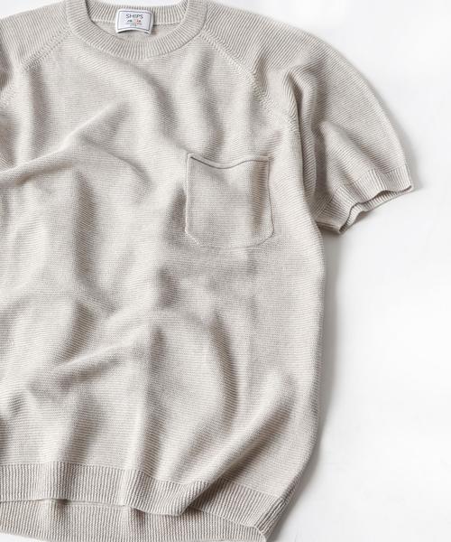 SHIPS(シップス)の「SC: 17SS "SAFILIN" リネン ニット Tシャツ■(Tシャツ/カットソー・メンズ・ベージュ/ネイビー/グリーン/グレー/ピンク/ブルー/ライトカーキ・SMALL/X-LARGE/MEDIUM/LARGE)」の17枚目の写真