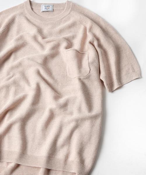 SHIPS(シップス)の「SC: 17SS "SAFILIN" リネン ニット Tシャツ■(Tシャツ/カットソー・メンズ・ベージュ/ネイビー/グリーン/グレー/ピンク/ブルー/ライトカーキ・SMALL/X-LARGE/MEDIUM/LARGE)」の18枚目の写真