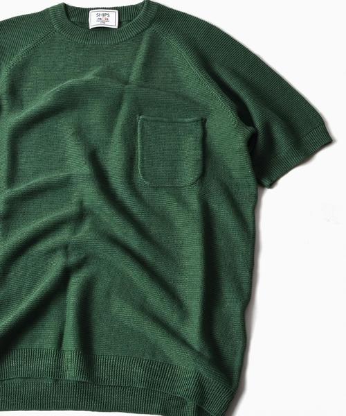 SHIPS(シップス)の「SC: 17SS "SAFILIN" リネン ニット Tシャツ■(Tシャツ/カットソー・メンズ・ベージュ/ネイビー/グリーン/グレー/ピンク/ブルー/ライトカーキ・SMALL/X-LARGE/MEDIUM/LARGE)」の19枚目の写真