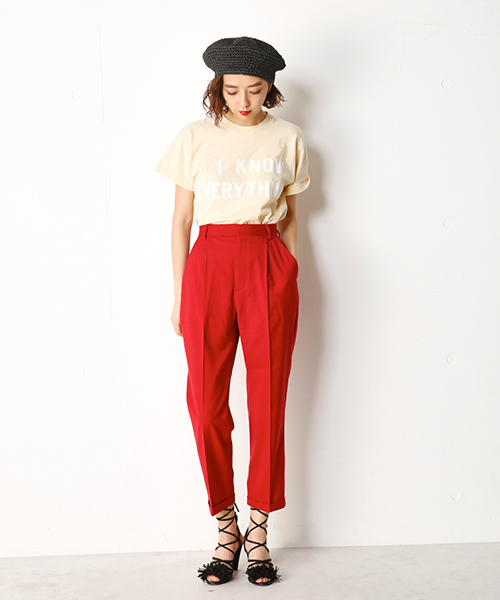 SLY（スライ）の「TIDY ANKLE PT（その他パンツ・レディース・ライトグレー/ワインレッド・2/1）」の2枚目の写真