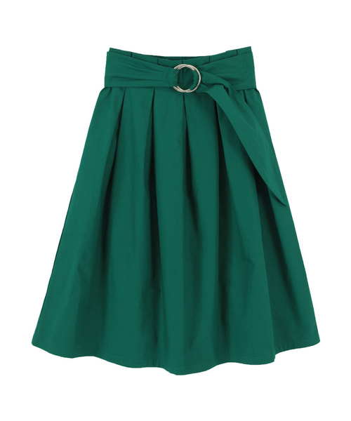 titivate（ティティベイト）の「ｻｯｼｭﾍﾞﾙﾄ付きﾀｲﾌﾟﾗｲﾀｰｽｶｰﾄ（スカート・レディース・マスタード/ピンク/グリーン/ネイビー・M）」の2枚目の写真