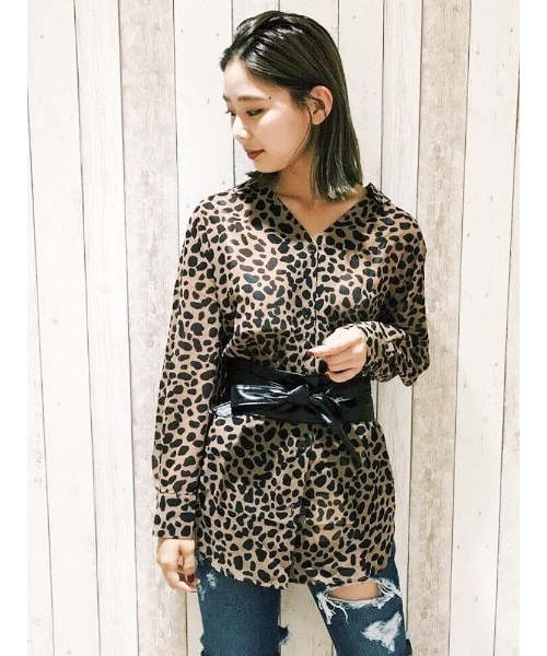 EVRIS（エヴリス）の「シースルーシフォンルーズシャツ（シャツ/ブラウス・レディース・ブラック/グリーン/ブラウン/その他1・FREE）」の4枚目の写真