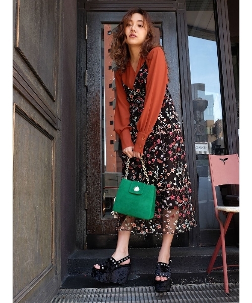 EVRIS（エヴリス）の「シースルーシフォンルーズシャツ（シャツ/ブラウス・レディース・ブラック/グリーン/ブラウン/その他1・FREE）」の9枚目の写真