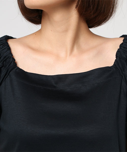 【美品】ブルーレーベルクレストブリッジ チェックリボンスクエアネックカットソー BLUE LABEL CRESTBRIDGE（ブルーレーベルクレストブリッジ）の