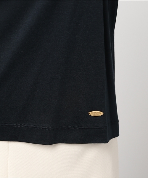 【美品】ブルーレーベルクレストブリッジ チェックリボンスクエアネックカットソー BLUE LABEL CRESTBRIDGE（ブルーレーベルクレストブリッジ）の