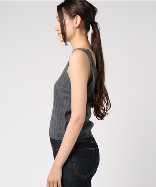 GeeRA（ジーラ）の「プチプラ！着回しニットタンクトップ（タンクトップ・レディース・グレー/グリーン/イエロー/キャメル・MEDIUM）」の6枚目の写真