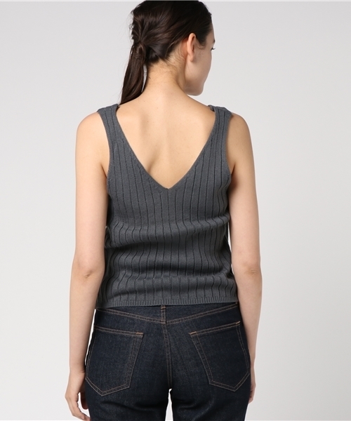 GeeRA（ジーラ）の「プチプラ！着回しニットタンクトップ（タンクトップ・レディース・グレー/グリーン/イエロー/キャメル・MEDIUM）」の7枚目の写真