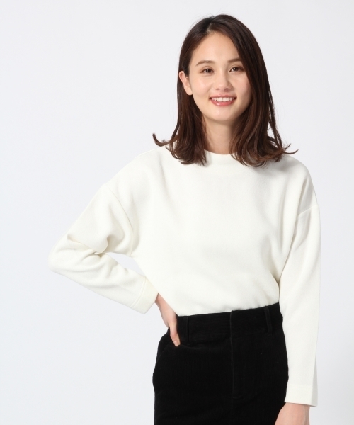 GLOBAL WORK（グローバルワーク）の「ハイネックワイドプルオーバー長袖/774972（Tシャツ/カットソー・レディース・ホワイト/その他/ブルー/ベージュ系その他/ワインレッド・MEDIUM/LARGE）」の2枚目の写真