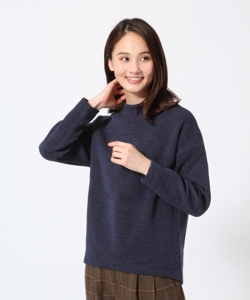 GLOBAL WORK（グローバルワーク）の「ハイネックワイドプルオーバー長袖/774972（Tシャツ/カットソー・レディース・ホワイト/その他/ブルー/ベージュ系その他/ワインレッド・MEDIUM/LARGE）」の4枚目の写真