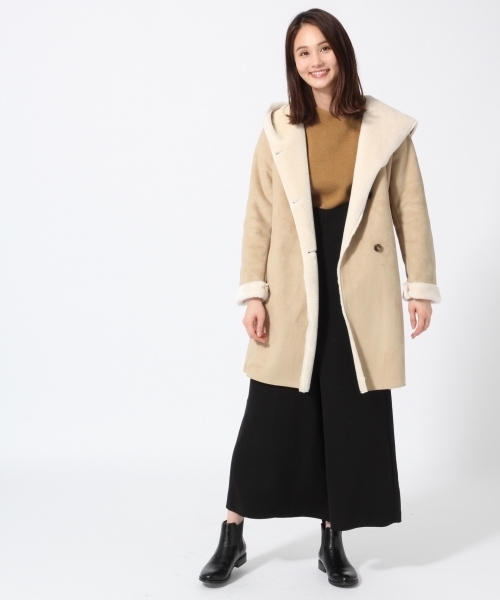 GLOBAL WORK（グローバルワーク）の「ハイネックワイドプルオーバー長袖/774972（Tシャツ/カットソー・レディース・ホワイト/その他/ブルー/ベージュ系その他/ワインレッド・MEDIUM/LARGE）」の7枚目の写真