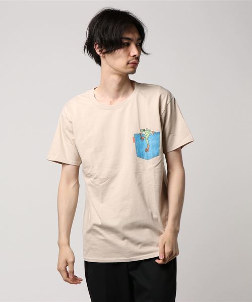GILDAN(ギルダン)の「GILDAN/ギルダン プリントポケットTシャツ2(Tシャツ/カットソー・メンズ・ホワイト/ベージュ・MEDIUM/LARGE)」の5枚目の写真