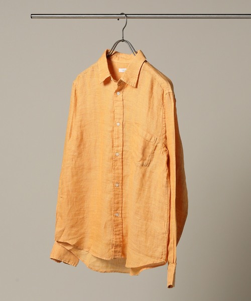 JOURNAL STANDARD（ジャーナルスタンダード）の「LINEN PANAMA レギュラーシャツ＃（シャツ/ブラウス・メンズ・ホワイト/ライトブルー/イエロー/アイボリー/ブルー系その他・SMALL/MEDIUM/LARGE）」の5枚目の写真