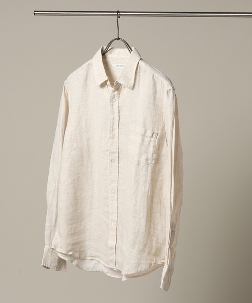JOURNAL STANDARD（ジャーナルスタンダード）の「LINEN PANAMA レギュラーシャツ＃（シャツ/ブラウス・メンズ・ホワイト/ライトブルー/イエロー/アイボリー/ブルー系その他・SMALL/MEDIUM/LARGE）」の3枚目の写真
