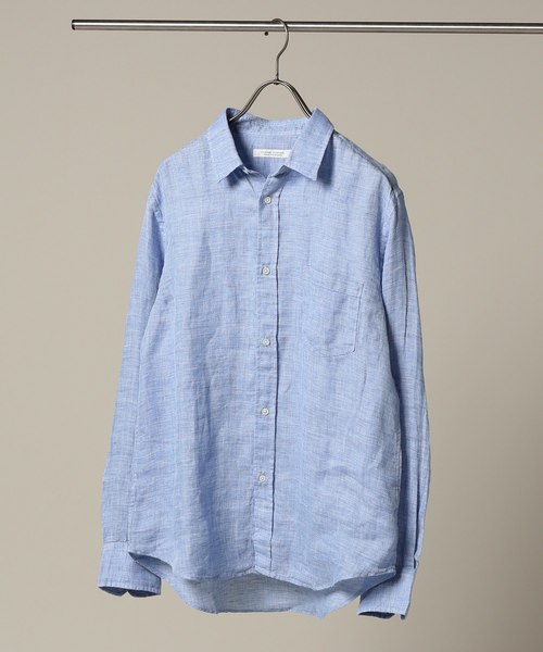 JOURNAL STANDARD（ジャーナルスタンダード）の「LINEN PANAMA レギュラーシャツ＃（シャツ/ブラウス・メンズ・ホワイト/ライトブルー/イエロー/アイボリー/ブルー系その他・SMALL/MEDIUM/LARGE）」の4枚目の写真