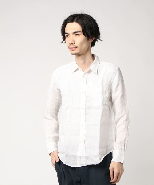 JOURNAL STANDARD（ジャーナルスタンダード）の「LINEN PANAMA レギュラーシャツ＃（シャツ/ブラウス・メンズ・ホワイト/ライトブルー/イエロー/アイボリー/ブルー系その他・SMALL/MEDIUM/LARGE）」の8枚目の写真