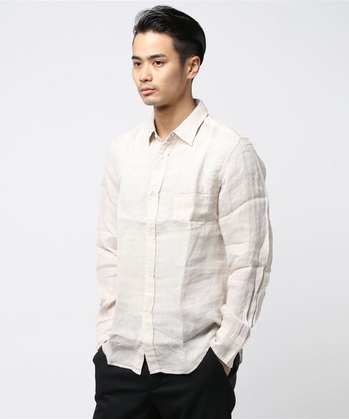 JOURNAL STANDARD（ジャーナルスタンダード）の「LINEN PANAMA レギュラーシャツ＃（シャツ/ブラウス・メンズ・ホワイト/ライトブルー/イエロー/アイボリー/ブルー系その他・SMALL/MEDIUM/LARGE）」の9枚目の写真