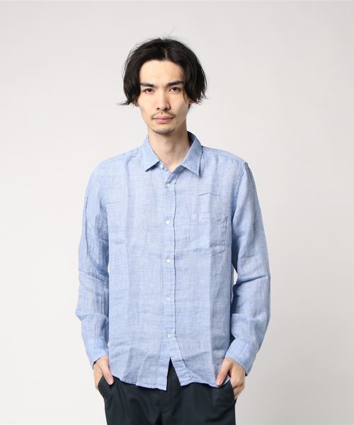 JOURNAL STANDARD（ジャーナルスタンダード）の「LINEN PANAMA レギュラーシャツ＃（シャツ/ブラウス・メンズ・ホワイト/ライトブルー/イエロー/アイボリー/ブルー系その他・SMALL/MEDIUM/LARGE）」の10枚目の写真