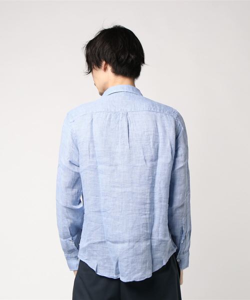 JOURNAL STANDARD（ジャーナルスタンダード）の「LINEN PANAMA レギュラーシャツ＃（シャツ/ブラウス・メンズ・ホワイト/ライトブルー/イエロー/アイボリー/ブルー系その他・SMALL/MEDIUM/LARGE）」の7枚目の写真