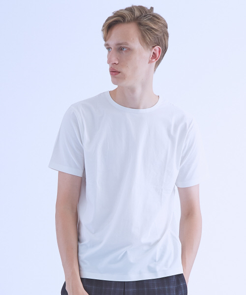 ABAHOUSE(アバハウス)の「【COTTON LYCRA】圧着クルーネックTシャツ(Tシャツ/カットソー・メンズ・ホワイト/グリーン系その他/ブラック/ワイン/レッド系その他・44/46/48)」の2枚目の写真