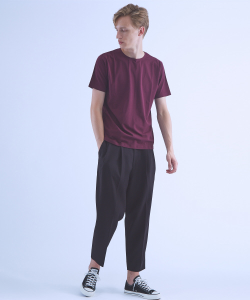 ABAHOUSE(アバハウス)の「【COTTON LYCRA】圧着クルーネックTシャツ(Tシャツ/カットソー・メンズ・ホワイト/グリーン系その他/ブラック/ワイン/レッド系その他・44/46/48)」の6枚目の写真