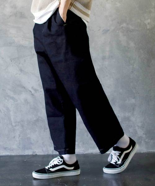 THE CASUAL(カジュアル)の「ストレッチデニムワイドパンツ(デニムパンツ・メンズ・ブルー/ネイビー/ワンウォッシュ・S/M/L/XL)」の1枚目の写真