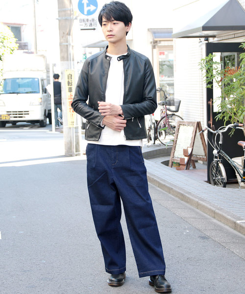 THE CASUAL(カジュアル)の「ストレッチデニムワイドパンツ(デニムパンツ・メンズ・ブルー/ネイビー/ワンウォッシュ・S/M/L/XL)」の21枚目の写真