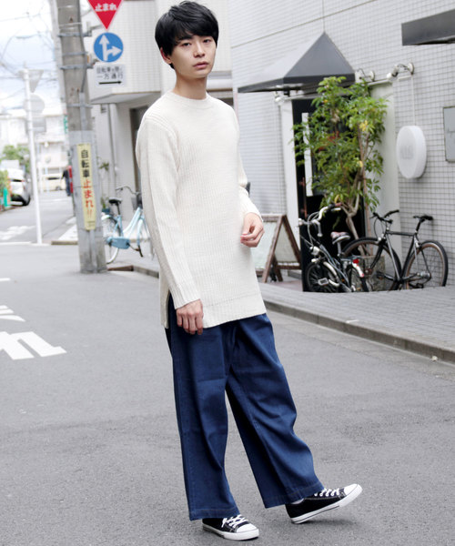 THE CASUAL(カジュアル)の「ストレッチデニムワイドパンツ(デニムパンツ・メンズ・ブルー/ネイビー/ワンウォッシュ・S/M/L/XL)」の22枚目の写真