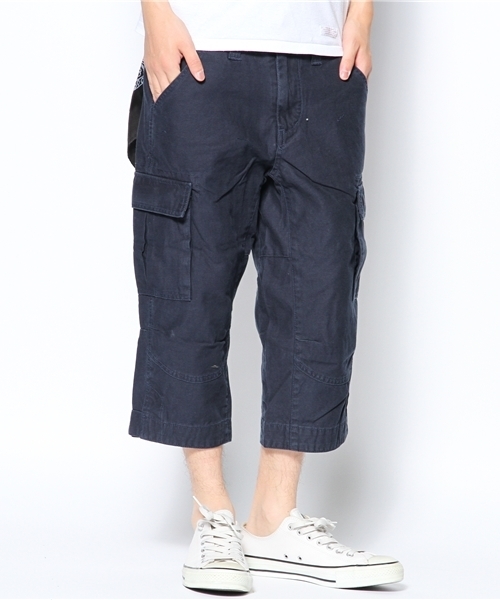 291295＝HOMME（ニーキューイチニーキューゴーオム）の「クロップドカーゴ　バンダナ付き（カーゴパンツ・メンズ・オリーブ/ネイビー/ベージュ・48/44/50）」の4枚目の写真