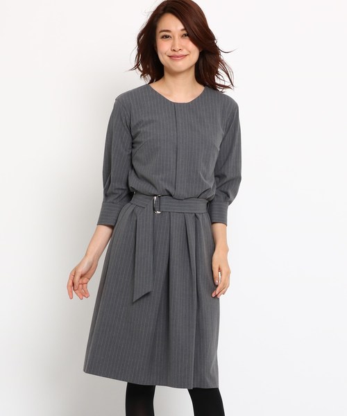 ストライプ柄ワンピース ワンピース 洗える 洗える Reflect リフレクト のワンピース ワンピース Reflect リフレクト のファッション セール 大人気新作人気殺到