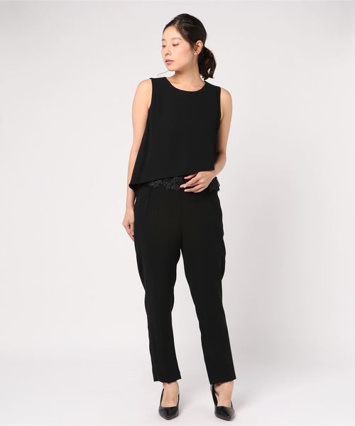 Dorry ワンピース Dorry レースレイヤードブラウス テーパードパンツ Doll セール セットアップドレス ドレス Doll ドリードール のファッション 訳ありセール