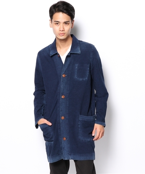 CIAOPANIC(チャオパニック)の「【INDIGOS】INDIGOショップコート(ステンカラーコート・メンズ・ネイビー/ブルー・MEDIUM/LARGE)」の7枚目の写真