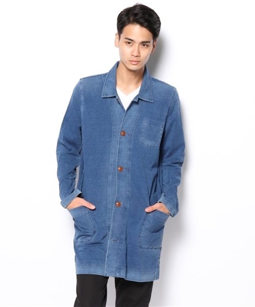 CIAOPANIC(チャオパニック)の「【INDIGOS】INDIGOショップコート(ステンカラーコート・メンズ・ネイビー/ブルー・MEDIUM/LARGE)」の11枚目の写真