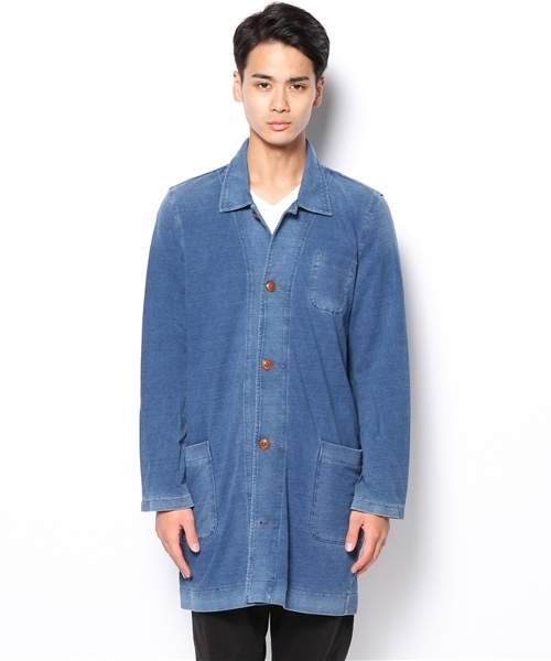 CIAOPANIC(チャオパニック)の「【INDIGOS】INDIGOショップコート(ステンカラーコート・メンズ・ネイビー/ブルー・MEDIUM/LARGE)」の3枚目の写真