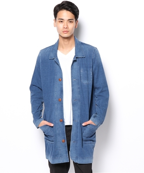 CIAOPANIC(チャオパニック)の「【INDIGOS】INDIGOショップコート(ステンカラーコート・メンズ・ネイビー/ブルー・MEDIUM/LARGE)」の10枚目の写真