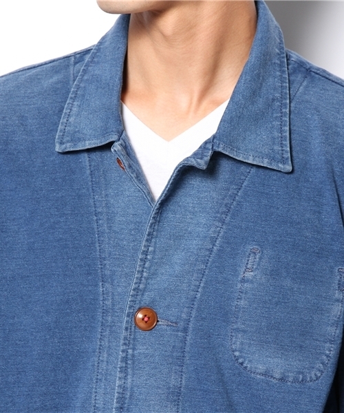 CIAOPANIC(チャオパニック)の「【INDIGOS】INDIGOショップコート(ステンカラーコート・メンズ・ネイビー/ブルー・MEDIUM/LARGE)」の5枚目の写真
