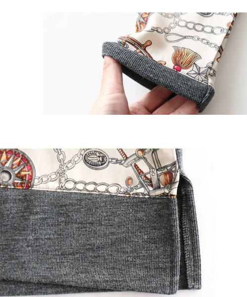 cawaii（カワイイ）の「エレガントなスカーフ柄トップス（オフホワイト）（Tシャツ/カットソー・レディース・オフホワイト・FREE）」の13枚目の写真