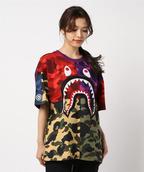 bape mix camo shark tee