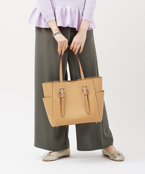 SAC(サック)の「A4 異素材コンビトートバッグ(トートバッグ)」|キャメル