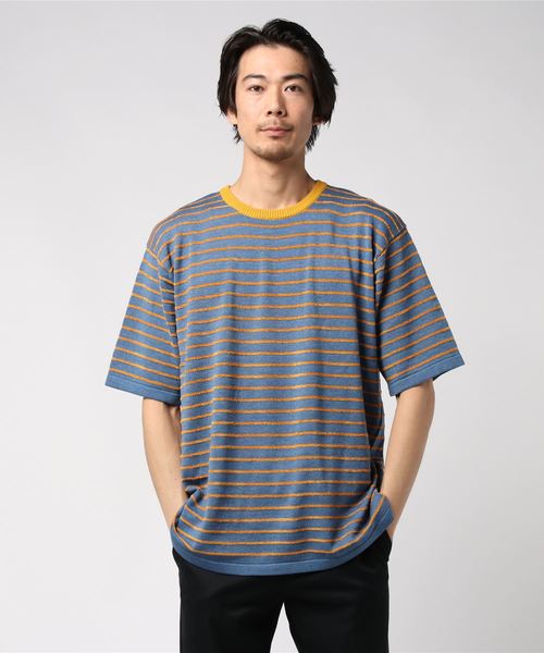 glamb（グラム）の「【glamb】Rook border knit（ニット/セーター・メンズ・ホワイト/ブラック/ブルー/マルチ・1/2/0/4/3）」の2枚目の写真