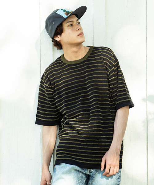 glamb（グラム）の「【glamb】Rook border knit（ニット/セーター・メンズ・ホワイト/ブラック/ブルー/マルチ・1/2/0/4/3）」の4枚目の写真