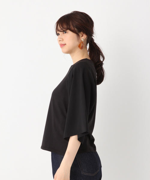 GLOBAL WORK（グローバルワーク）の「ソデキリカエショルダー7分袖Ｔ/828011（Tシャツ/カットソー・レディース・グリーン系その他3/ホワイト/ブラック・MEDIUM/LARGE）」の6枚目の写真