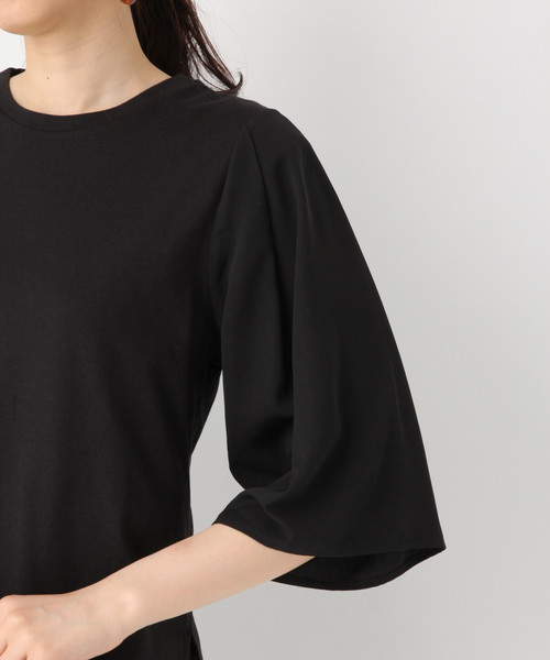 GLOBAL WORK（グローバルワーク）の「ソデキリカエショルダー7分袖Ｔ/828011（Tシャツ/カットソー・レディース・グリーン系その他3/ホワイト/ブラック・MEDIUM/LARGE）」の9枚目の写真