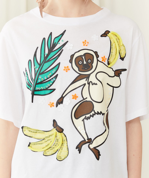 新発売 新商品 MUVEIL(ミュベール)】アートアニマルTシャツ MA91UTS003（T トップス